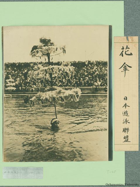 女子体育展覧会出展写真 「花笠　日本遊泳聯盟」